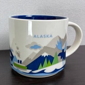 Starbucks You Are Here Collection Alaska Coffee Mug 14oz Blue Interior 2013